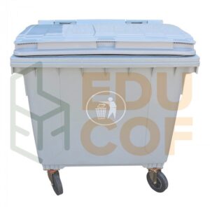 Contenedor de basura 660 litros gris