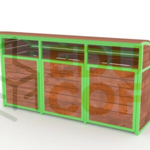 Contenedor reciclaje triple