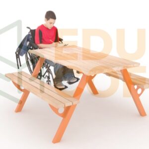 Mesa picnic inclusiva orange wood